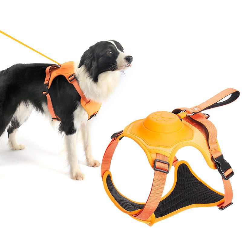 Dog harness with retractable leash